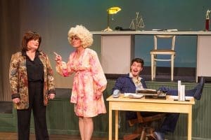 9 to 5: The Musical - 2016 - (left to right) Jean Rice, Cindy Karr and Aaron Harris
