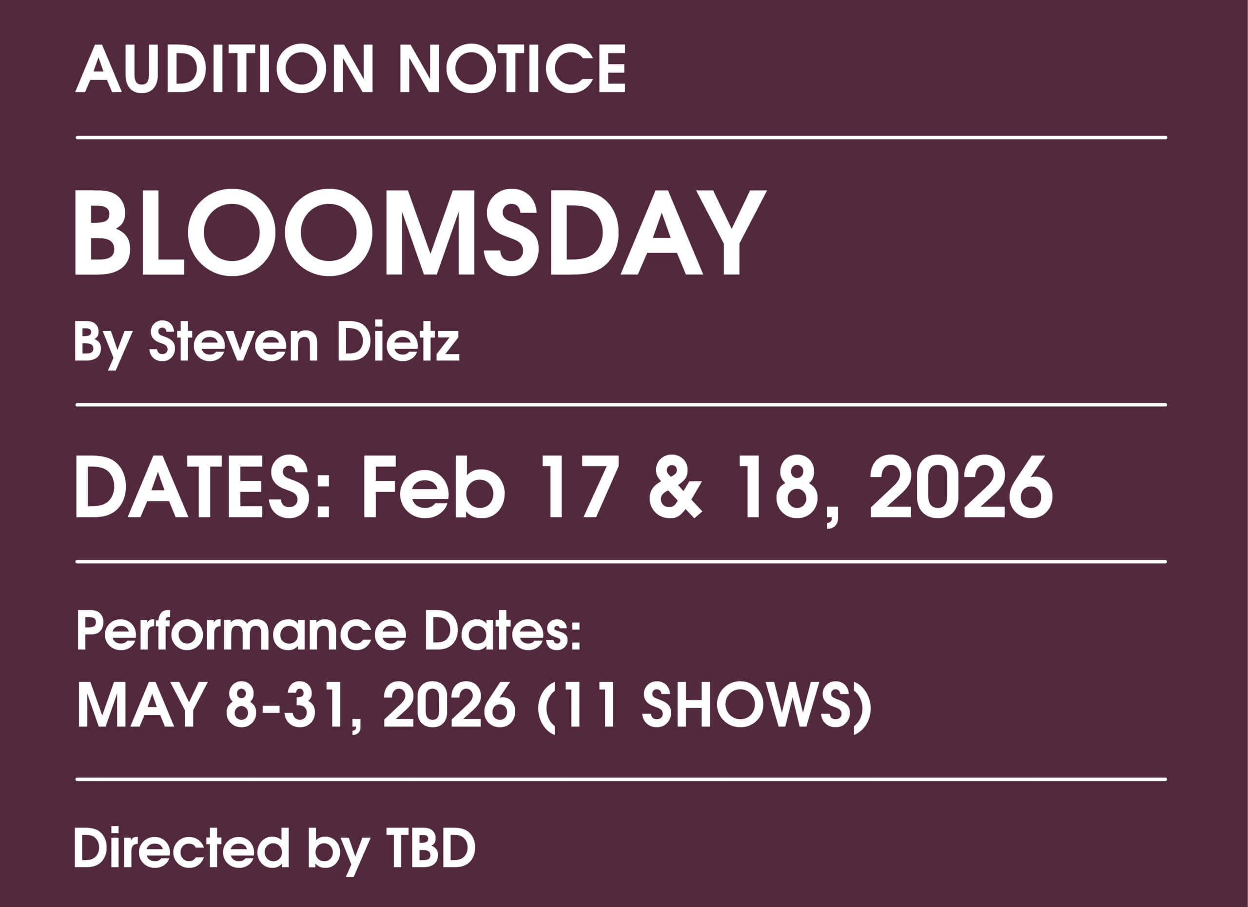 Audition Notice Bloomsday